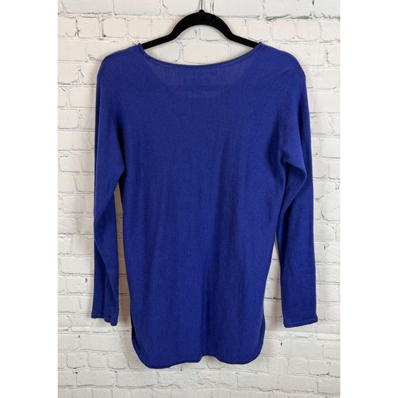 MAX STUDIO 100% extrafine merino wool royal blue sweater pullover size M - Picture 6 of 6